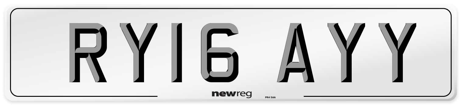 RY16 AYY Number Plate from New Reg